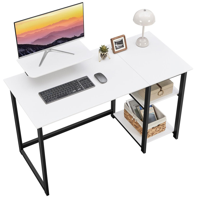 Antinarelli Metal Base Computer Table, White