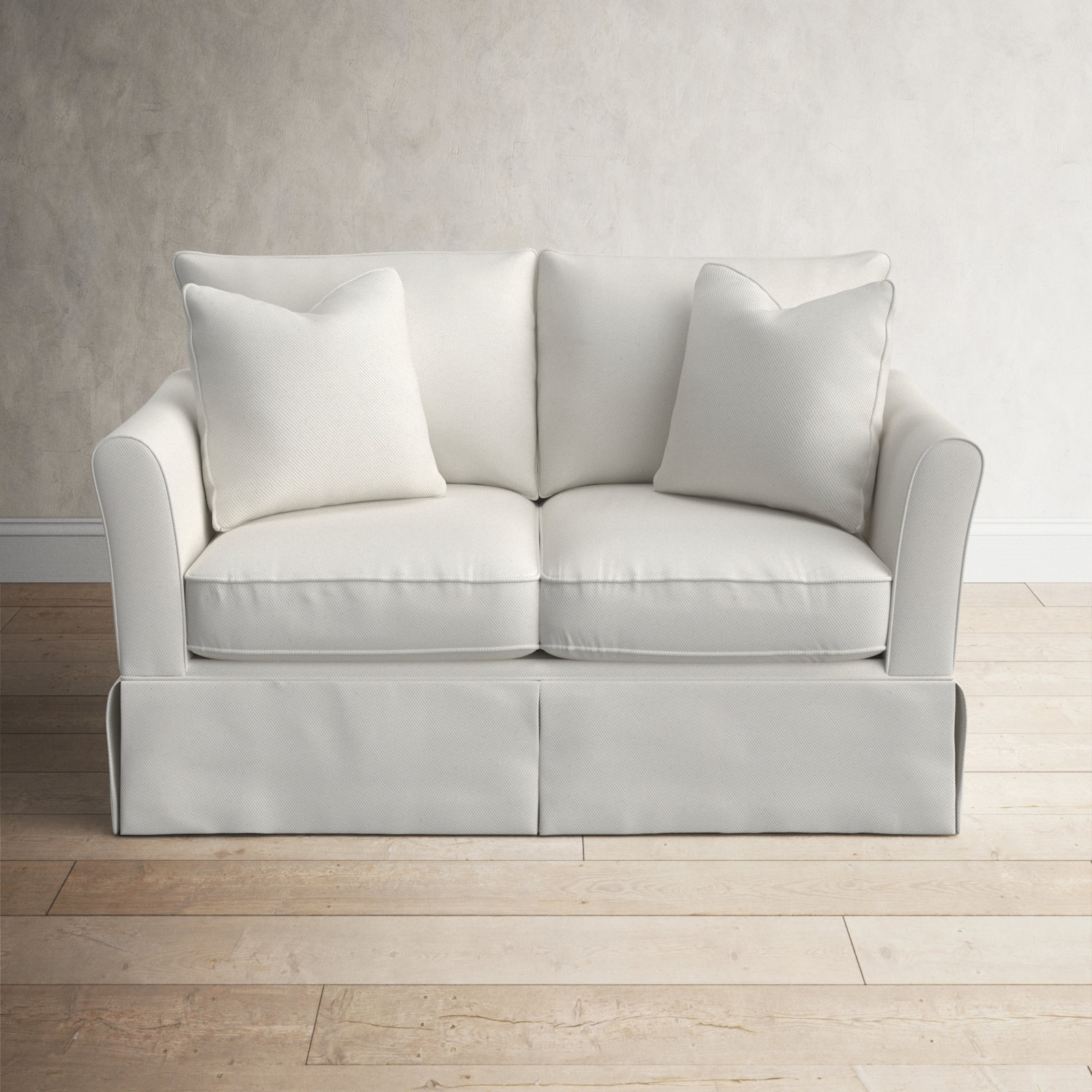 Shelby 60'' Upholstered Sofa, Classic Bleach White Twill