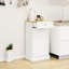 Armoire poubelle de cuisine blanche E1 inclinable avec un tiroir et un compartiment, idéale pour un îlot, bloque les odeurs, peut placer des plantes grasses sur le dessus, prolonge l'îlot de 10 gallons, cadres photo