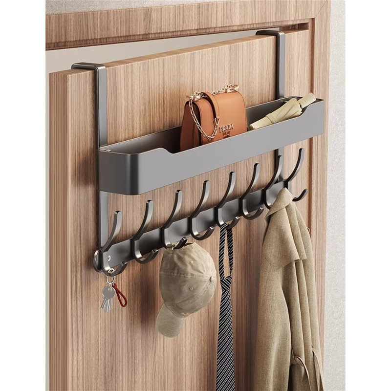 Porte-crochets à suspendre en alliage d'aluminium avec panier de rangement, H 11 po x l 23,42 po x P 1,81 po
