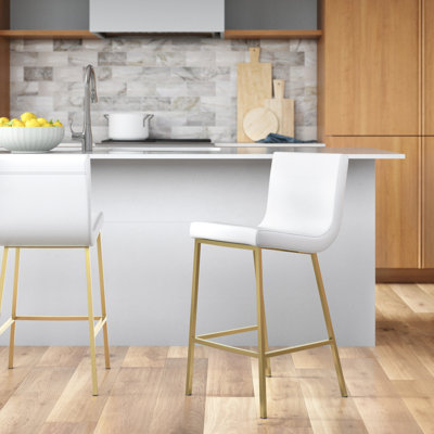 Folkston Upholstered Counter Stool with Metal Frame