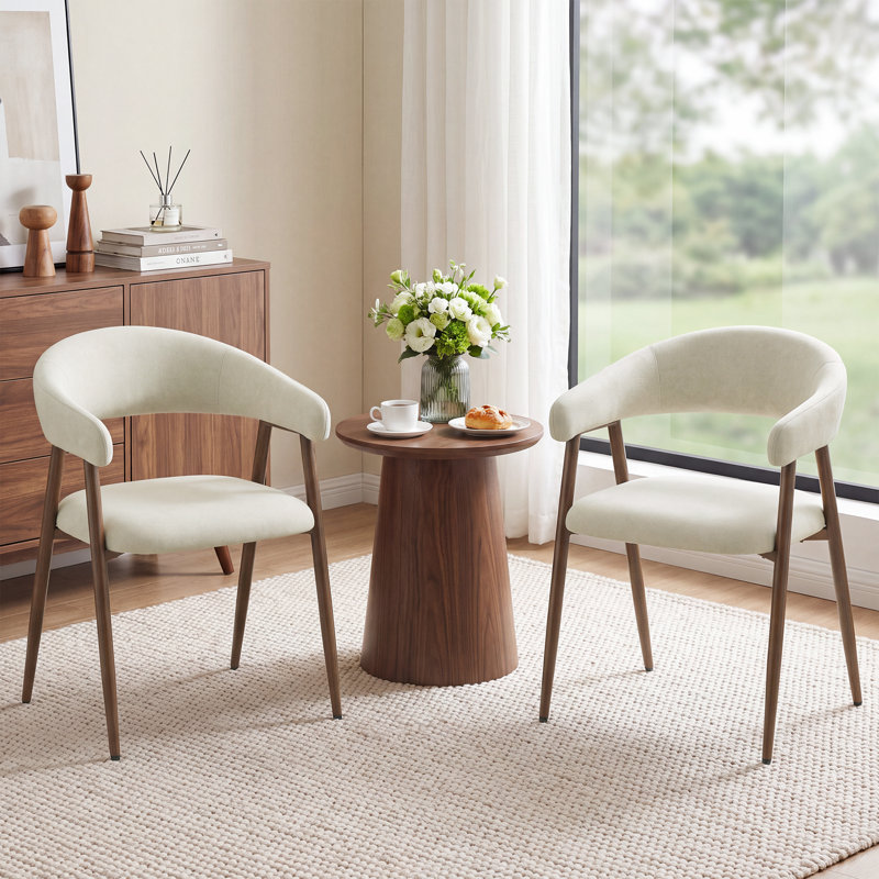 Chaises de salle à manger de style médiéval, chaises d'appoint rembourrées avec dossier incurvé et accoudoirs confortables