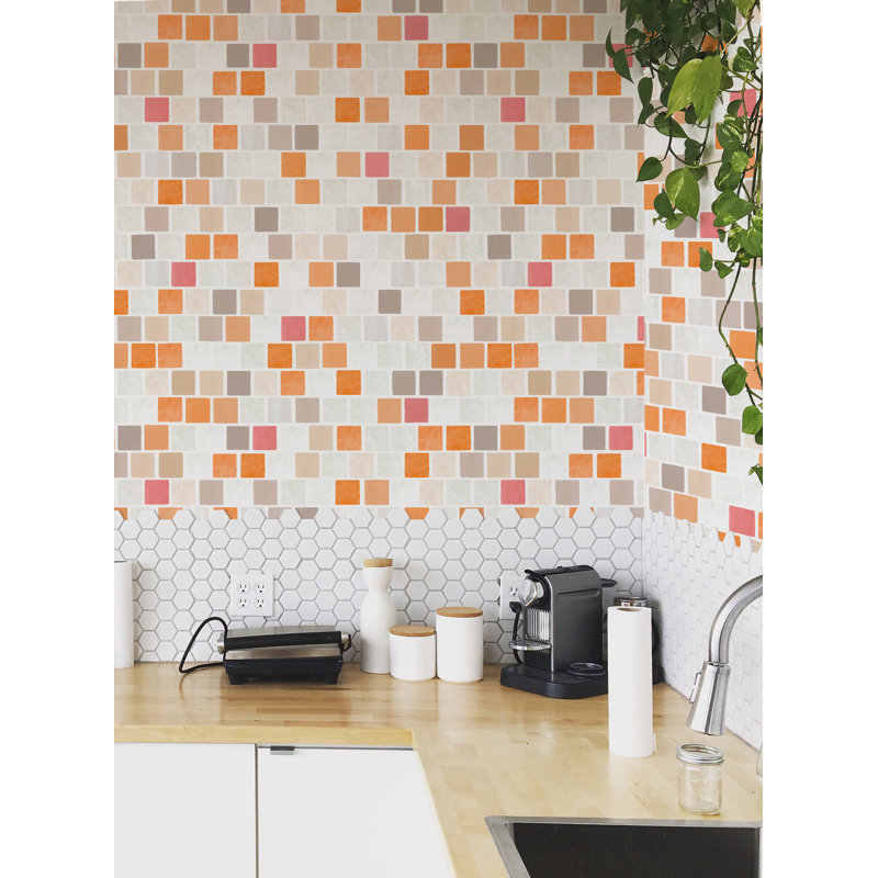 Yuki Osada Geometric Wallpaper Double Roll, Orange
