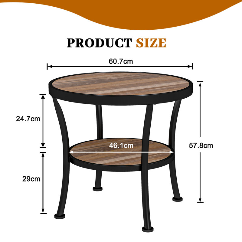 Aderes Side Table with Storage, Brown/Black