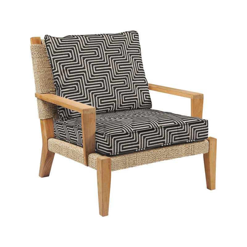 Hadley Outdoor Teak Armchair, Perigold Key Figure Onyx, Hadley Natural Rope