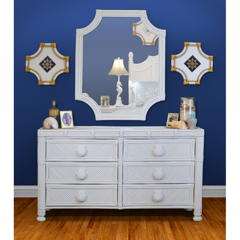 Commode double 6 tiroirs avec miroir Mayra
