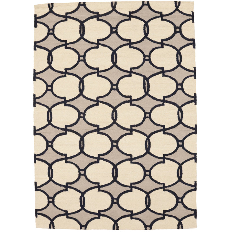 Tapis moderne touffeté à la main à motif géométrique multicolore rectangulaire 5 pi x 8 pi Sharella