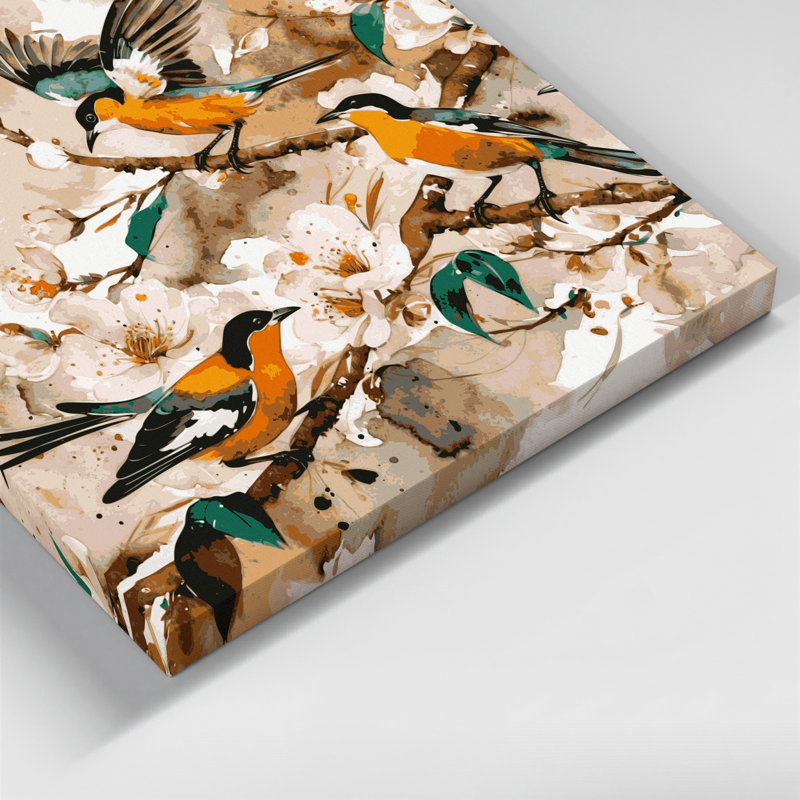 «Birds Common Bulbul Beige», art mural sur toile, H 12 po x l 12 po