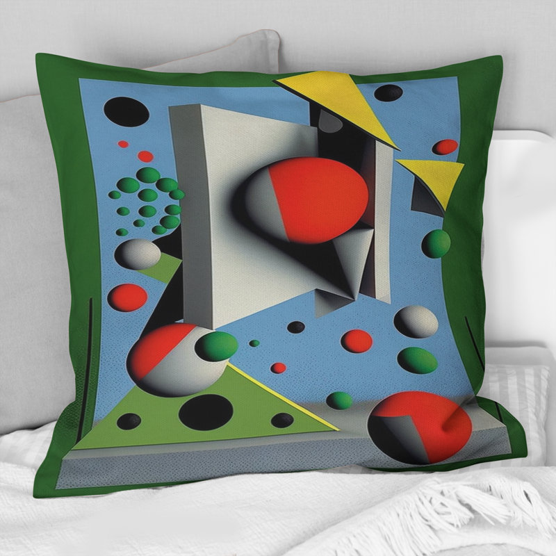 Playful Imaginary Landscapes III - Abstract Geometric Printed Throw Pillow