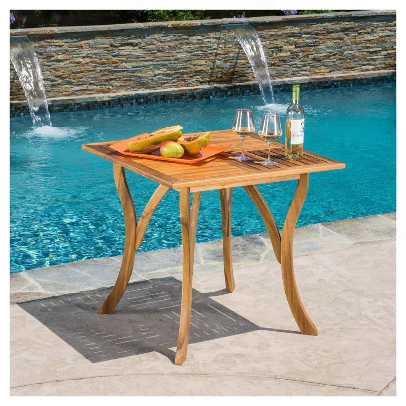 Outdoor Acacia Wood Square Dining Table - 31.50"L X 31.50"W X 30.00"H - Natural Brown