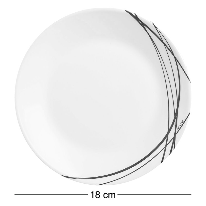 Domitille 18cm Dessert Plate, White/Black