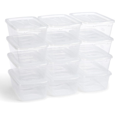 Rubbermaid Cleverstore 6 Qt Clear Storage Containers, 12 Pack, Stackable -  RMCC060004