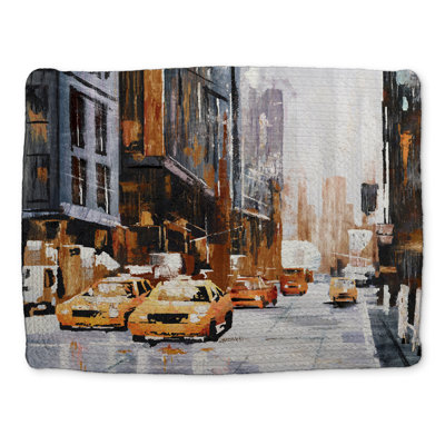 Cities Brown Braided Polyester Placemat - Big City Street Decor