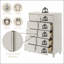 Laveda Pearl White Finish Chest With Five Deep Drawers For Generous Storage And Modern Aesthetics