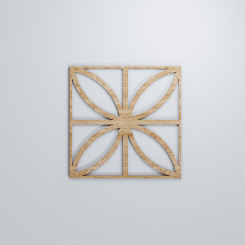 Panneaux muraux décoratifs en bois Swansea, Chêne rouge, H 11 3/8 po x l 11 3/8 po x P 1/4 po
