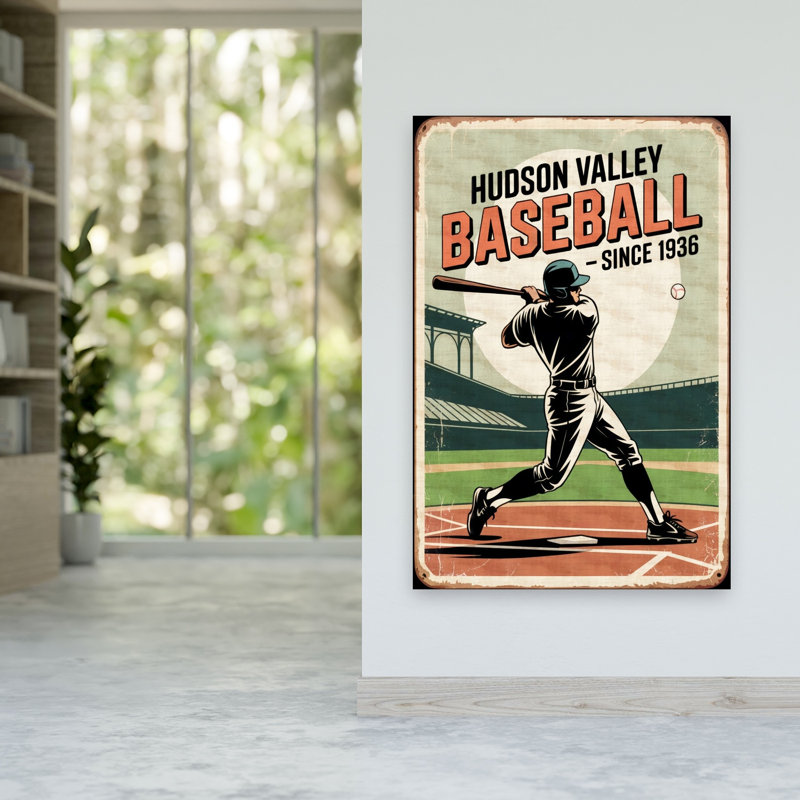 Hudson Valley Baseball Player, 60" H x 40" W