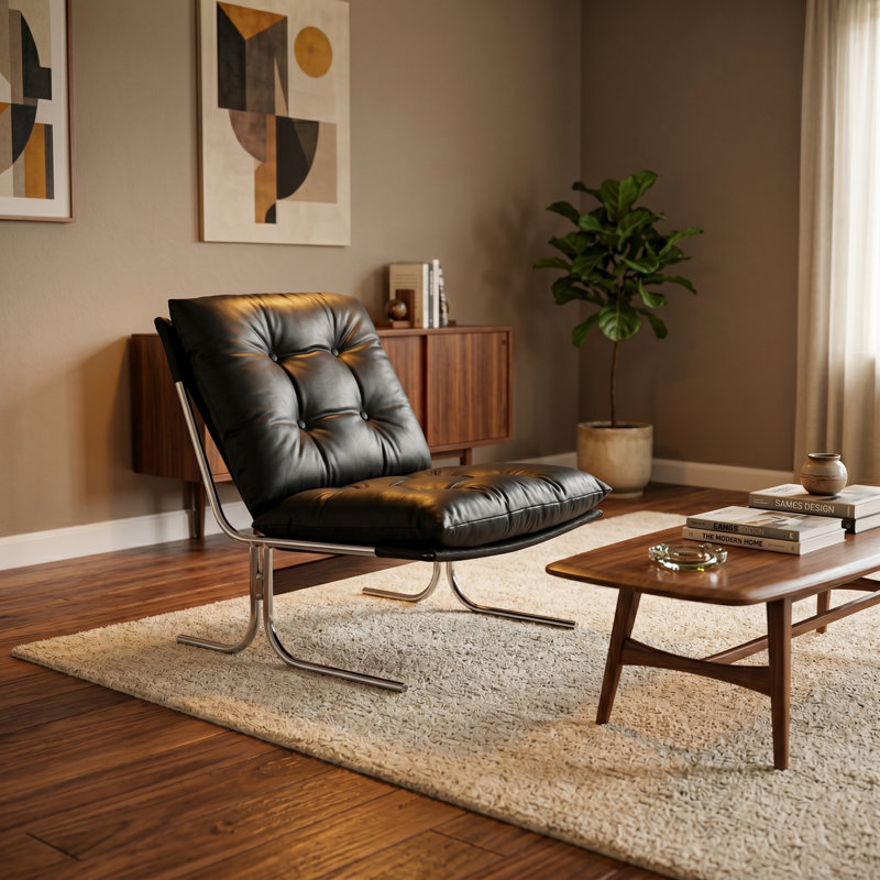 Upholstered Accent Chair, Black