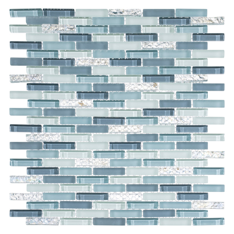 Loic 1" x 2" Glass Brick Joint Mosaic Wall Tile, Dijoux