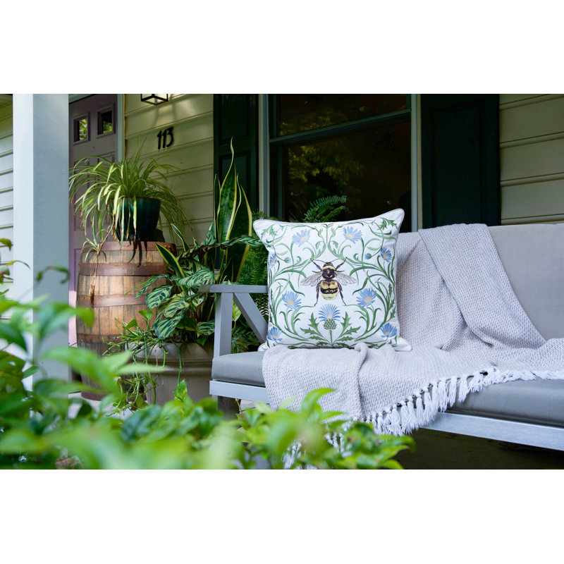 Garden Bee Outdoor Pillow