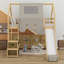 Cadre de lit mezzanine en bois avec tente-376864558-376864559