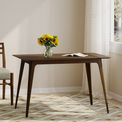 Klaudia Mid-Century Modern Dining Table with Rubberwood Legs