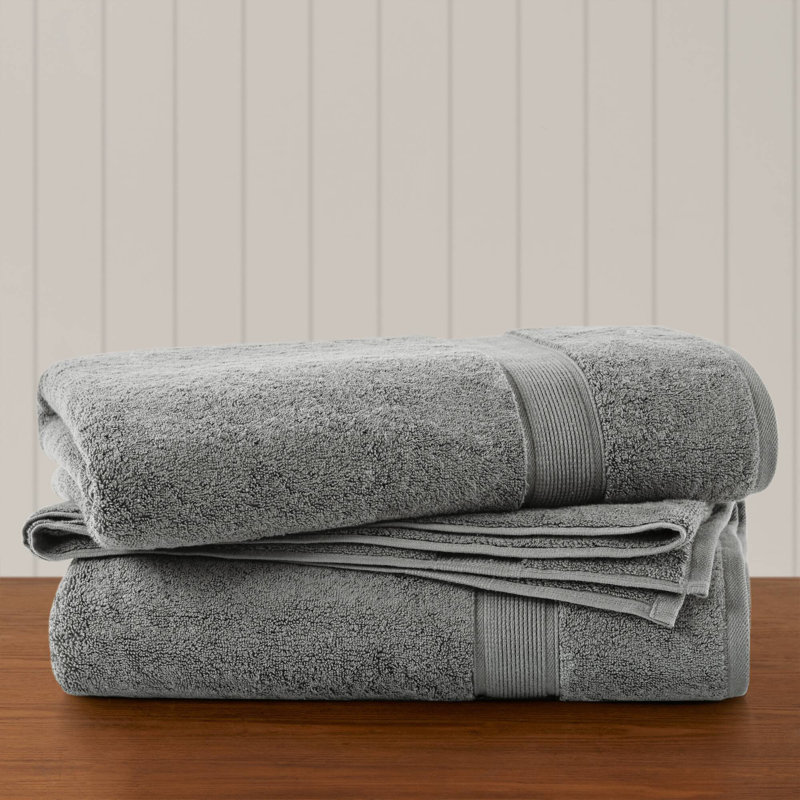 800GSM 100% Cotton Bath Sheet 2 Piece Set, Gray