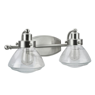Éclairage pour meuble-lavabo 2 lumières en métal transitionnel Luby
