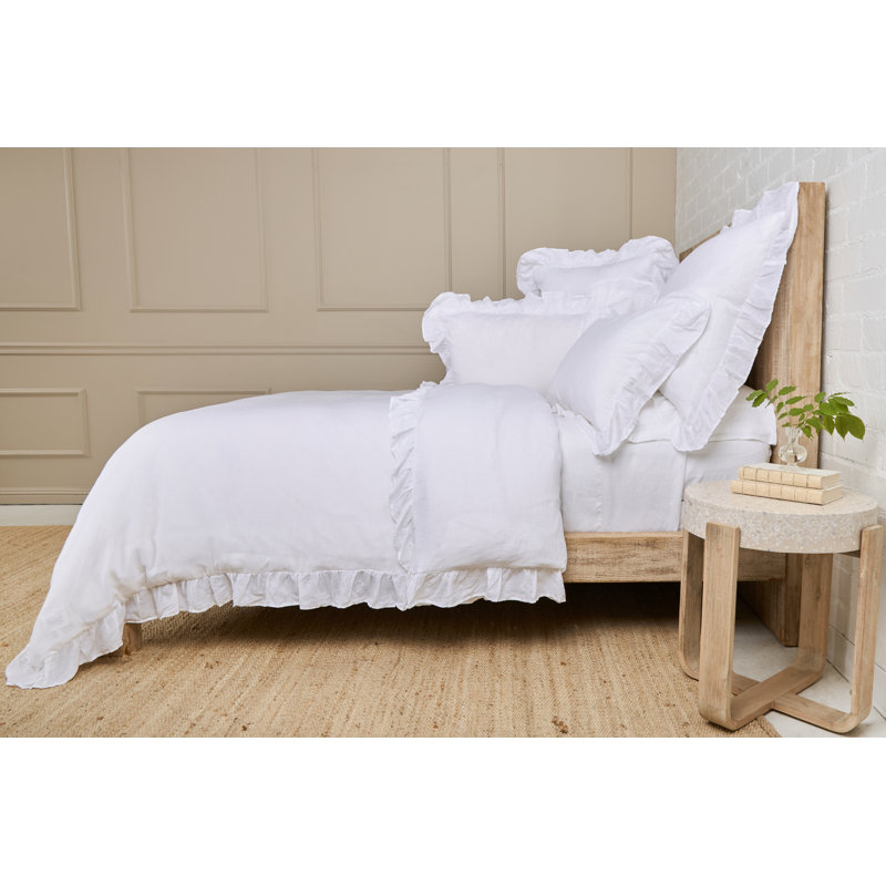 Charlie Linen Lumbar Pillow Cover & Insert, White