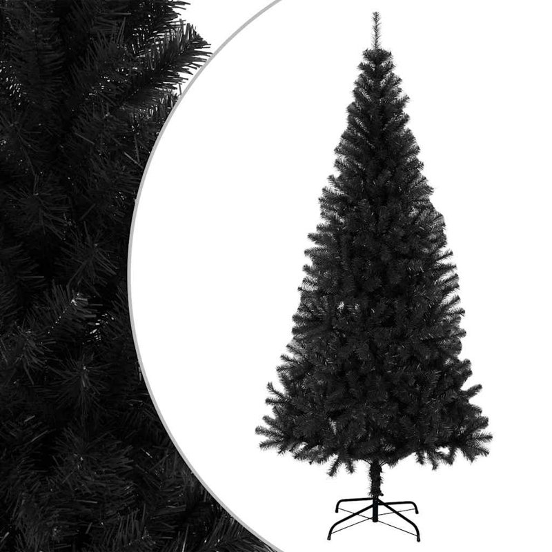 Arbre de Noël artificiel de Noël avec support en PVC, 6 pi x 3 pi, Argenté