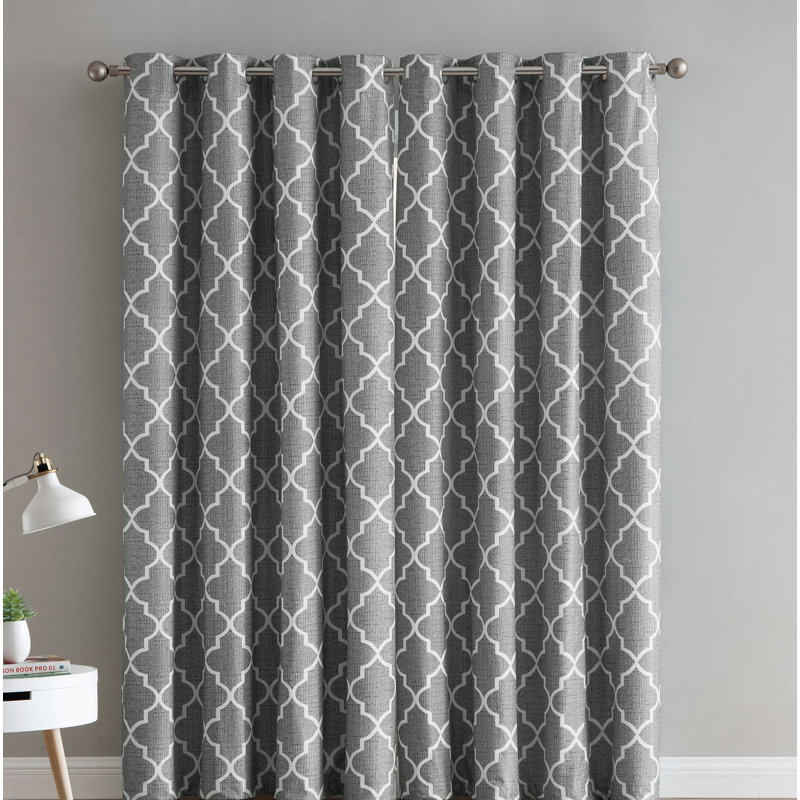 Puma Blackout Grommet Curtain Panels, Gray, 52" W x 84" L
