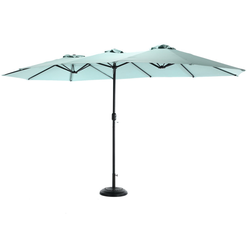 Parasol de patio à double face 14,8 pi. Grand rectangulaire. 100% matériau. Ouverture sans effort de la manivelle. Convient aux parapluies rectangulaires de jardin, de piscine et de jardin. . Fermeture simple