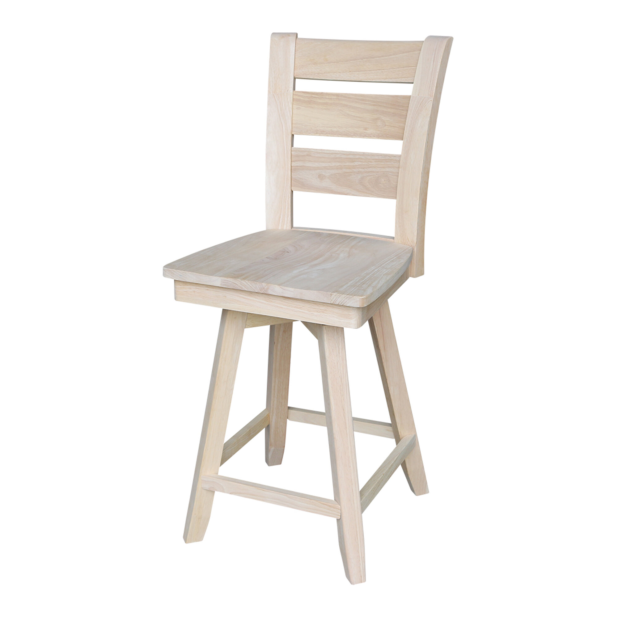 Loon Peak® Willits Swivel Solid Wood Counter Stool | Wayfair