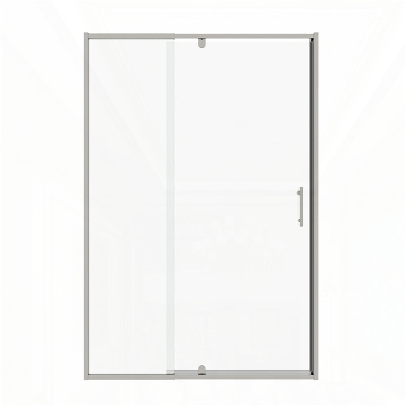 Porte de douche en verre pivotante l 50 à 54 po x H 71 po Piovt, porte de douche coulissante à cadre pivotant, Chrome chrome