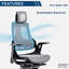 Chaise de bureau ergonomique de luxe avec 6 réglages de précision - Dossier en filet respirant