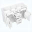 Base de meuble-lavabo autoportant 48 po 48 po, 4 tiroirs et 2 portes avec tablettes réglables, poignées en métal noir, blanc, panneau de fibres à densité moyenne-133712025-133712026