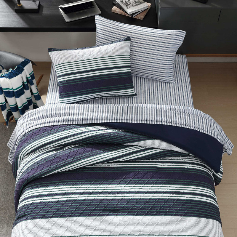 Nautica Lakefront Navy Bonus Comforter Set, Twin XL Comforter + 5 Additional Pieces