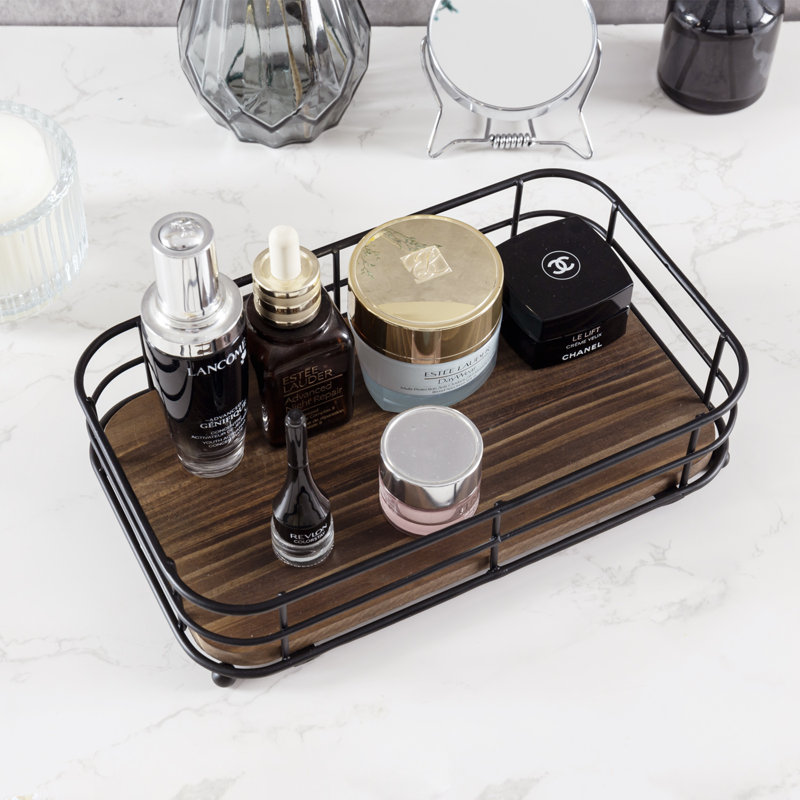 Plateau en métal pour accessoires de salle de bain