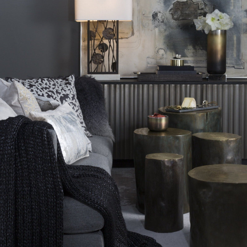 Etched Accent Stool