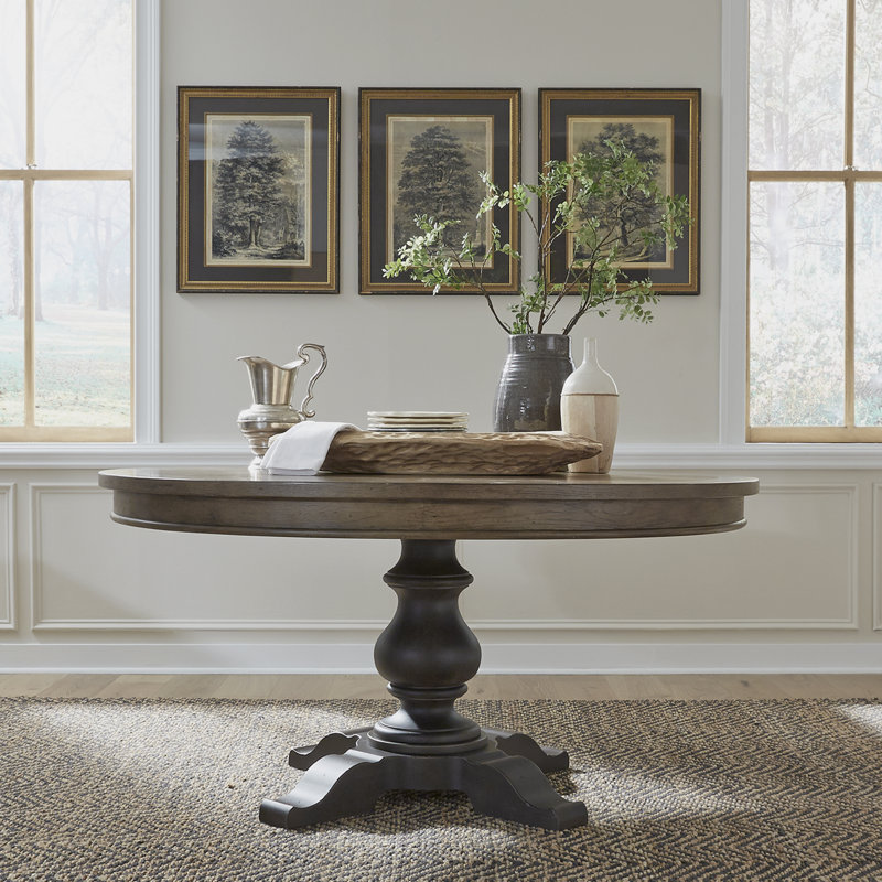 Aisja Round Dining Table, Black