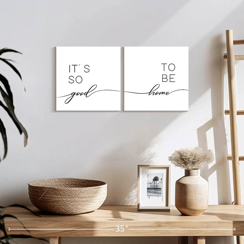 «So Good To Be Home Typographie II», reproduction sur toile, H 21 po x l 10 po x P 1,25 po