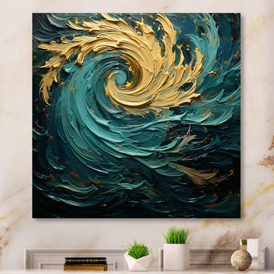 Majestic Motion Teal Spiral I - Abstract Spirals Wall Decor_106111