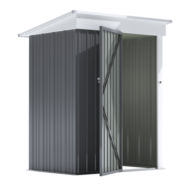 Remise de rangement en métal l 5 pi x P 3 pi, Gris / blanc