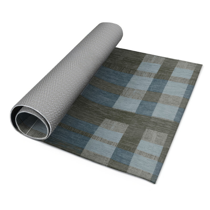 Tapis d'intérieur et d'extérieur à carreaux gris, Rectangle 4pi x 6 pi