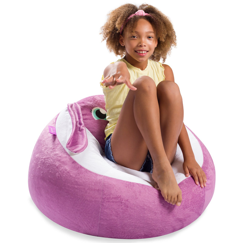 Animal Bean Bag Chair Structured Comfy, Cozy and Soft Filled Kid Bean Bag Lounger Seat for Gaming, Reading and Watching TV, for Children, Multiple Faux Fur Animal Chair Designs