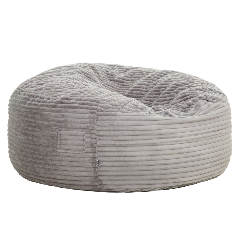 Fauteuil à billes Sealy® Kade, Velours côtelé gris, H 30 po x l 72 po x P 72 po