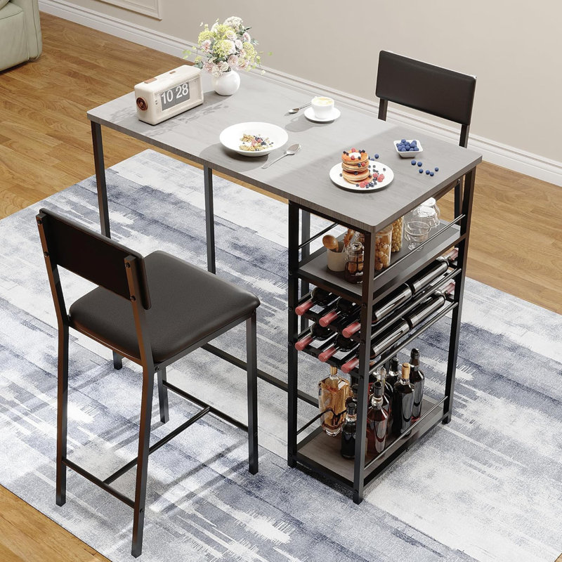2 - Person Counter Height Dining Set, Light Grey