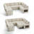 102Inch U-Shaped 8-Seater Sleeper Sofa, Chenille Fabric, Adjustable Backrest 100°-160°, Pull-Out Beds & Storage, Usb Charging, Led Night Light, Foldable Side Table, Tool-Free Assembly-768805097