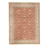 High-Quality Hand-Knotted Rust And Ivory Area Rug