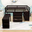 Lit mezzanine 3 tiroirs avec bureau mobile et tablettes-645570714-645570713