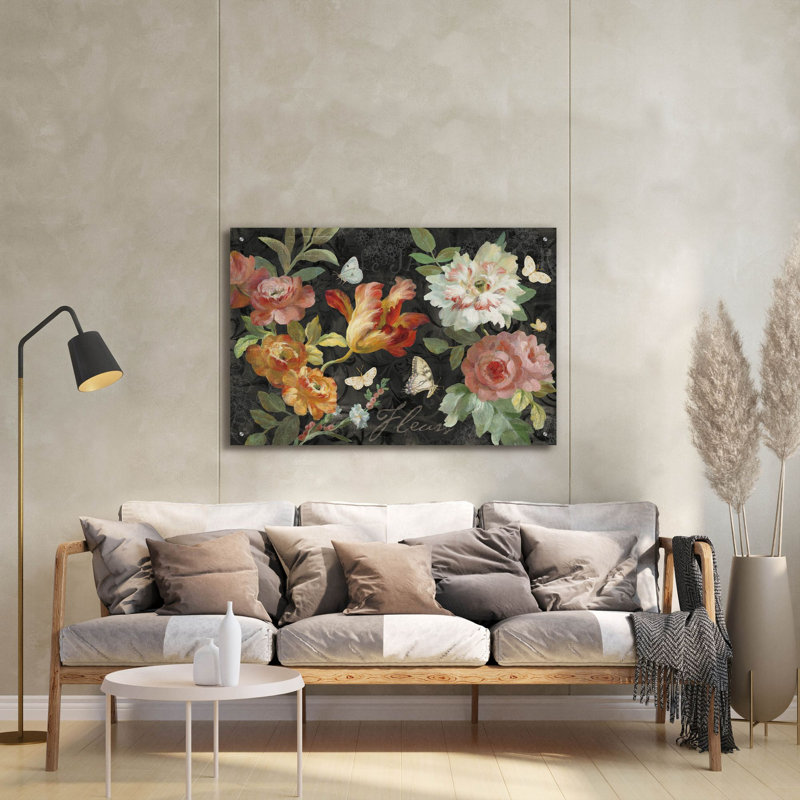  «Seaside Garden 3 Black» par Danhui Nai, art mural en verre acrylique, 36 po x 24 po, H 24 po x l 36 po